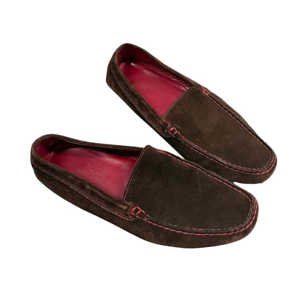 Prego Men's Brown Suede Driving Moccasins Loafers Size 39